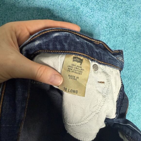 Levi's 512 Jeans Womens 10 Long Blue Perfectly Slimming Boot Cut Dark Wash Denim - Picture 12 of 16